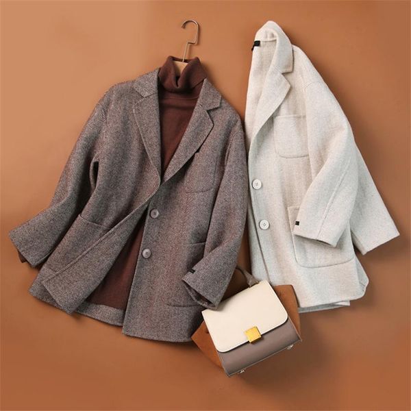 women's wool & blends 2021 women herringbone stripes for coat 90%wool office lady blazer jacket autumn winter female k1172, Black
women's wool & blends 2021 women herringbone stripes for coat 90%wool office lady blazer jacket autumn winter female k1172, Black
