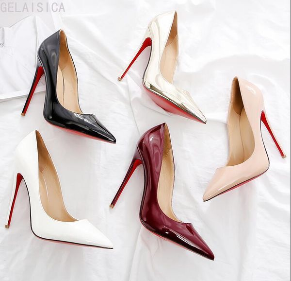 new nude patent leather pointed thin heel high heels shallow mouth soft leather women's single shoes work shoes 8  12cm, Black 
new nude patent leather pointed thin heel high heels shallow mouth soft leather women's single shoes work shoes 8  12cm, Black
