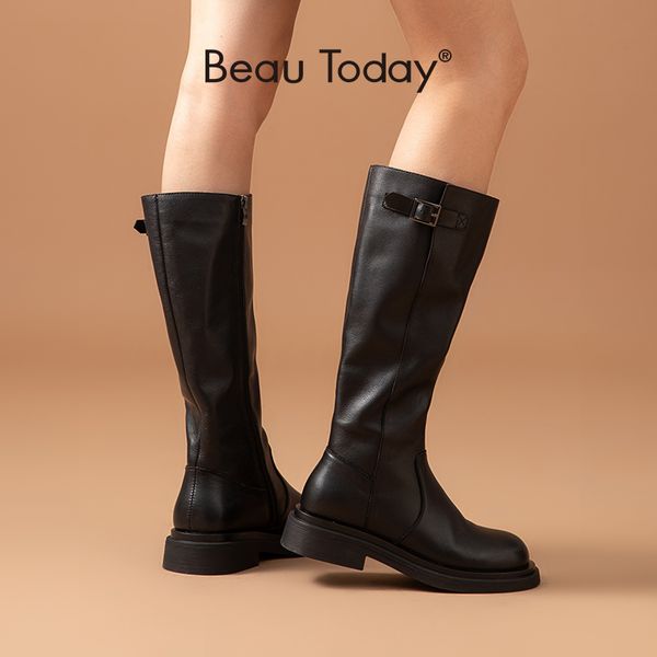 beautoday long boots women genuine cow leather knee high boots buckle side zipper round toe lady winter shoes handmade 01514 201125, Black
beautoday long boots women genuine cow leather knee high boots buckle side zipper round toe lady winter shoes handmade 01514 201125, Black