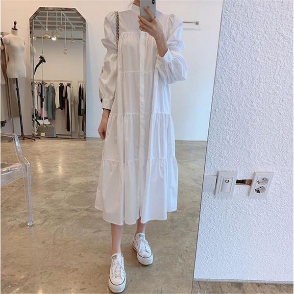 casual dresses yourseason korean solid color ladies wrinkles shirt 2021 spring autumn button women puff sleeve loose dress, Black;gray
casual dresses yourseason korean solid color ladies wrinkles shirt 2021 spring autumn button women puff sleeve loose dress, Black;gray