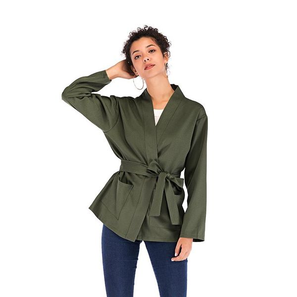 women's jackets 2021 autumn street casual solid color thin windbreaker belt decoration no buckle short long coat, Black;brown
women's jackets 2021 autumn street casual solid color thin windbreaker belt decoration no buckle short long coat, Black;brown