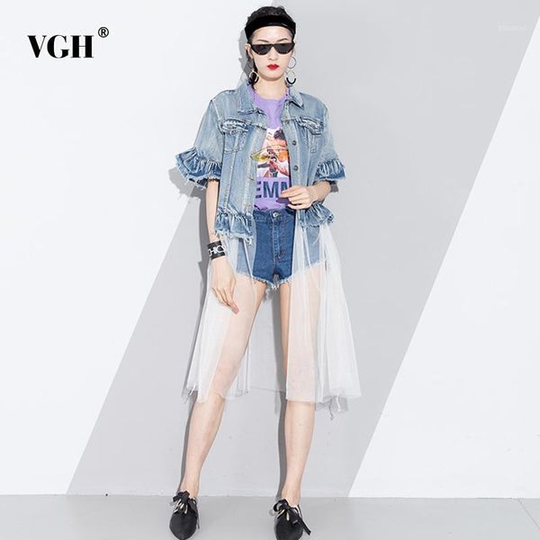 vgh casuak denim patchwork windbreaker female mesh high waist ruffles short sleeve long trench coat women 2020 spring clothing1, Tan;black
vgh casuak denim patchwork windbreaker female mesh high waist ruffles short sleeve long trench coat women 2020 spring clothing1, Tan;black