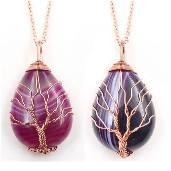 vintage natural stone tree of life pendant necklace wrapped drop shaped crystal opal chakra necklaces for women christm jllxhr, Black
vintage natural stone tree of life pendant necklace wrapped drop shaped crystal opal chakra necklaces for women christm jllxhr, Black