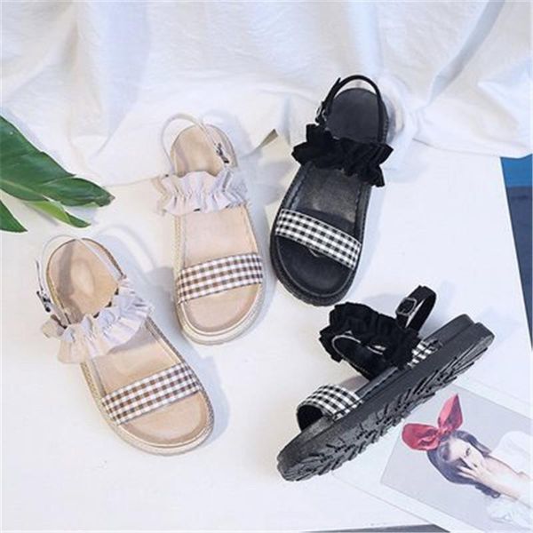 dress shoes 2021 korean fashion female slippers women's summer sandals flat heel lace leisure, Black
dress shoes 2021 korean fashion female slippers women's summer sandals flat heel lace leisure, Black