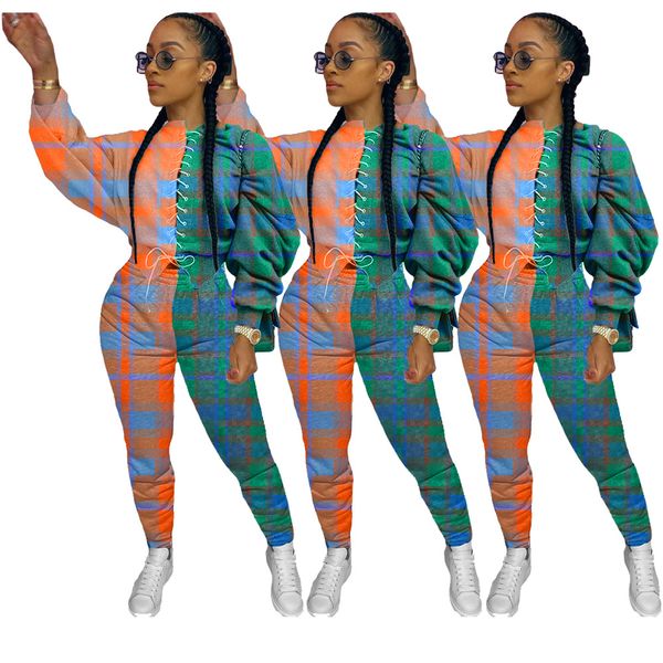 h1545 independent station plaid stitching printed two-piece suit womens clothing fashion casual set, Gray
h1545 independent station plaid stitching printed two-piece suit womens clothing fashion casual set, Gray