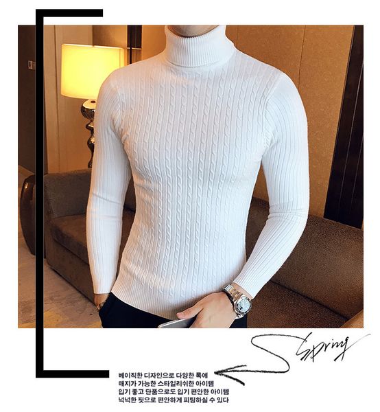2019 korean slim solid color turtleneck sweater mens winter long sleeve warm knit sweater classic solid casual bottoming shirt, White;black
2019 korean slim solid color turtleneck sweater mens winter long sleeve warm knit sweater classic solid casual bottoming shirt, White;black