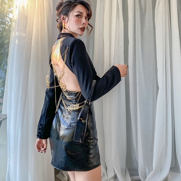 2021 new cool girl fall clothes deep v with no back black blazer long sleeve thin coat woman streetwear jacket k11k, White;black
2021 new cool girl fall clothes deep v with no back black blazer long sleeve thin coat woman streetwear jacket k11k, White;black