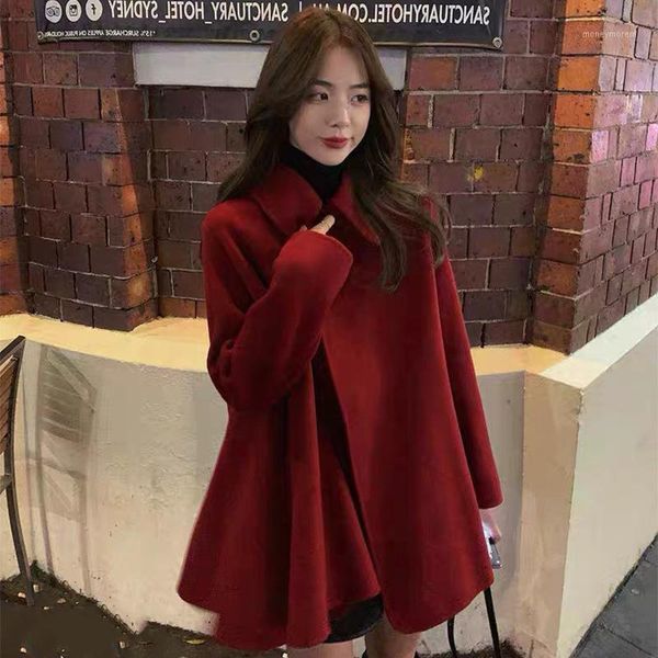 women's wool & blends winter women luxury handmade coats double faced 100% cloak style regularg design korean outerwear1, Black
women's wool & blends winter women luxury handmade coats double faced 100% cloak style regularg design korean outerwear1, Black