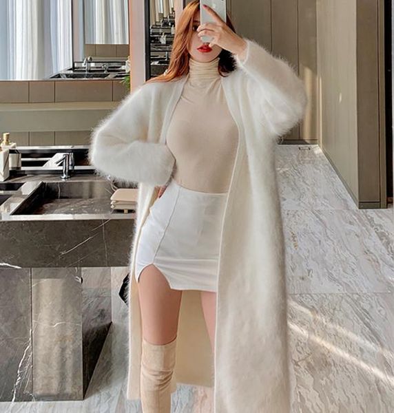 autumn woman sweaters cardigan loose soft coat women's sweater long llength mink cashmere cardigan women's clothes jns022, White
autumn woman sweaters cardigan loose soft coat women's sweater long llength mink cashmere cardigan women's clothes jns022, White
