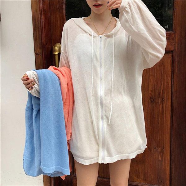 women's jackets knit cardigan coat spring thin jacket women summer casual 2021 loose wild hooded zipper solid sunscreen shirt blusa f79, Black;brown
women's jackets knit cardigan coat spring thin jacket women summer casual 2021 loose wild hooded zipper solid sunscreen shirt blusa f79, Black;brown