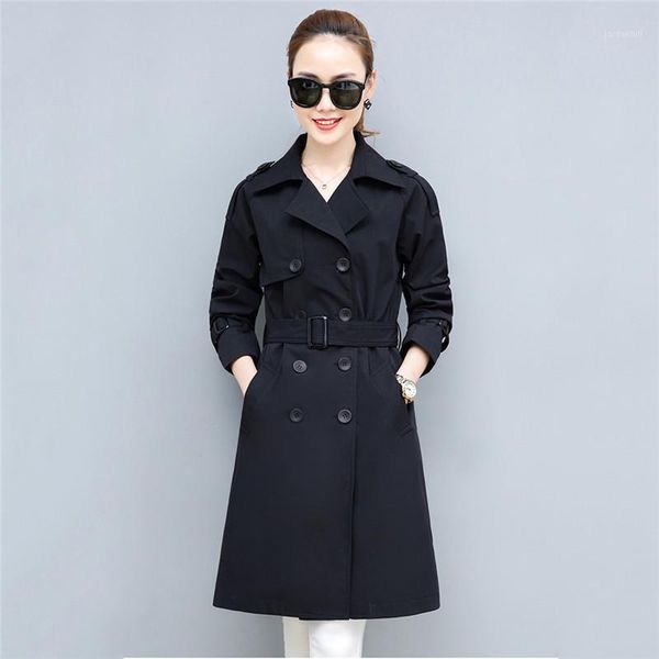 2021 new casual long-sleeved spring autumn double-breasted long trench coats female fashion large size women's clothing x6391, Tan;black
2021 new casual long-sleeved spring autumn double-breasted long trench coats female fashion large size women's clothing x6391, Tan;black