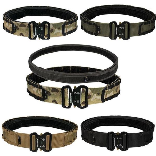 waist support bk rg cb 2-inch tactical belt metal fastener outdoor load double-deck belt1, Black;gray
waist support bk rg cb 2-inch tactical belt metal fastener outdoor load double-deck belt1, Black;gray