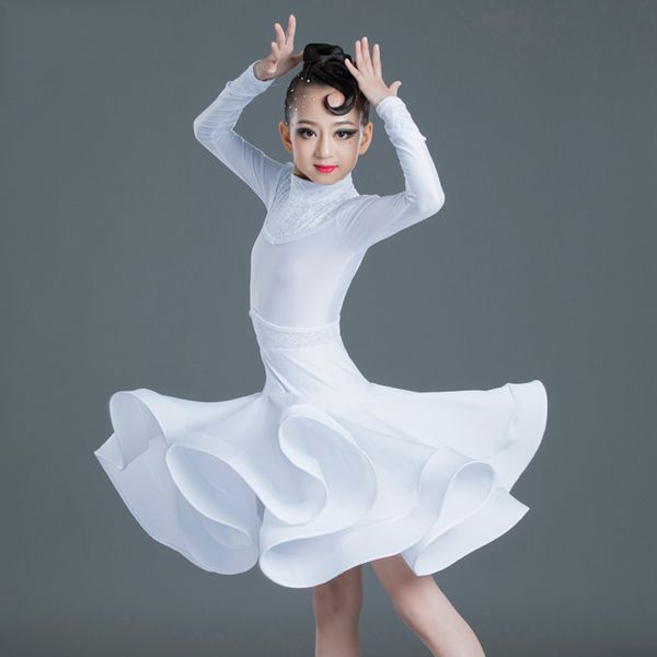 girls latin dance dress competition clothing 2021 kids dancing examination long sleeve lace dress child practice dancewear 514, Black;red
girls latin dance dress competition clothing 2021 kids dancing examination long sleeve lace dress child practice dancewear 514, Black;red