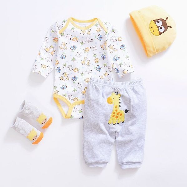 fashion newborn infants baby boys girls rompers +long pants +hats + sock baby pajamas animal 100% cotton baby clothes sets y200323, White
fashion newborn infants baby boys girls rompers +long pants +hats + sock baby pajamas animal 100% cotton baby clothes sets y200323, White