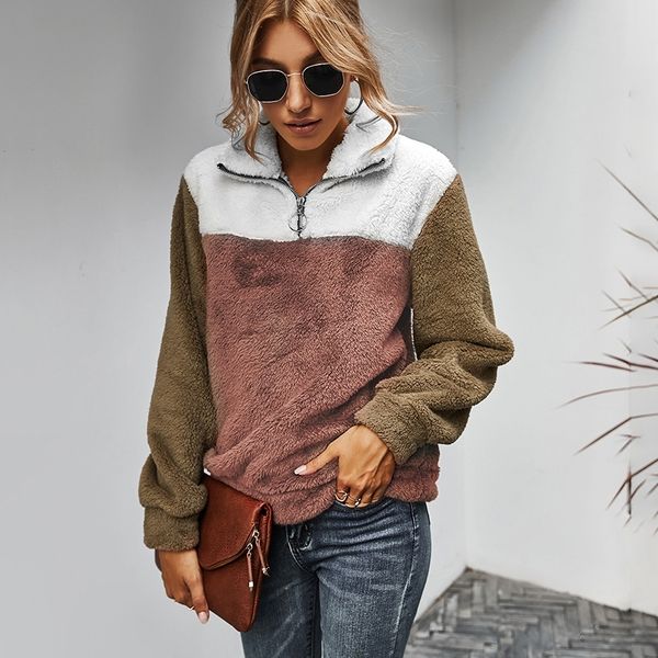 winter plush keep warm sweatshirts hoodie turn down collar zip hoodies fleece patchwork thick hoody women long sleeve casual 201106, Black
winter plush keep warm sweatshirts hoodie turn down collar zip hoodies fleece patchwork thick hoody women long sleeve casual 201106, Black