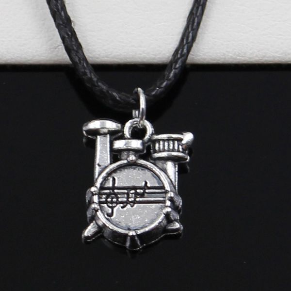 pendant satch watch drum set necklace choker black leather cord factory price handmade jewelry 3sb0, Silver
pendant satch watch drum set necklace choker black leather cord factory price handmade jewelry 3sb0, Silver