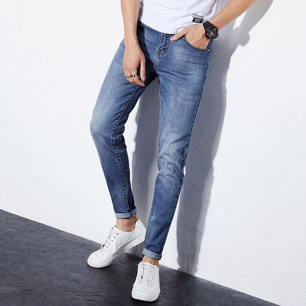 2019 new style men's jeans casual slim fit korean-style-style fashion man versatile students skinny pants boy's slimming1, Blue
2019 new style men's jeans casual slim fit korean-style-style fashion man versatile students skinny pants boy's slimming1, Blue