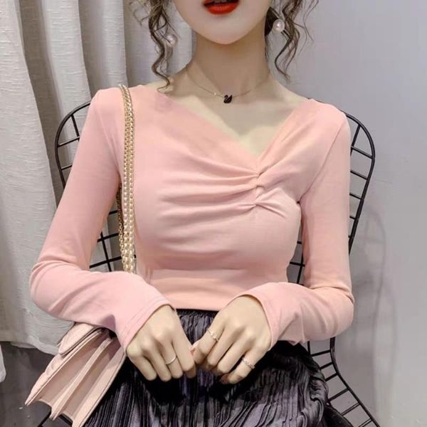 2021 new women spring autumn korean elegant long sleeve solid blouse lady v-neck pleated all-match irreglar shirt a279, White
2021 new women spring autumn korean elegant long sleeve solid blouse lady v-neck pleated all-match irreglar shirt a279, White