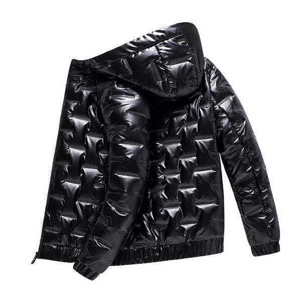 m-5xl) men's cotton padded winter increased size trend short leather down jacket chaopai bright face coat hooded warm, Black
m-5xl) men's cotton padded winter increased size trend short leather down jacket chaopai bright face coat hooded warm, Black