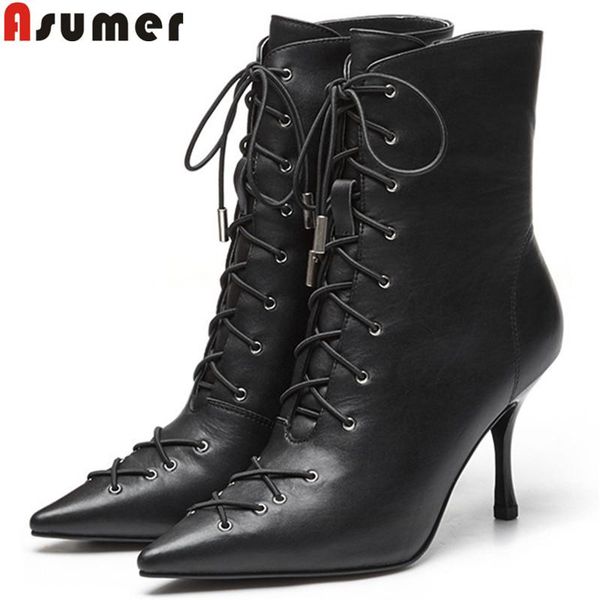 boots asumer 2021 ankle for women genuine leather poitned toe zip high heels shoes classic ladies autumn winter, Black
boots asumer 2021 ankle for women genuine leather poitned toe zip high heels shoes classic ladies autumn winter, Black
