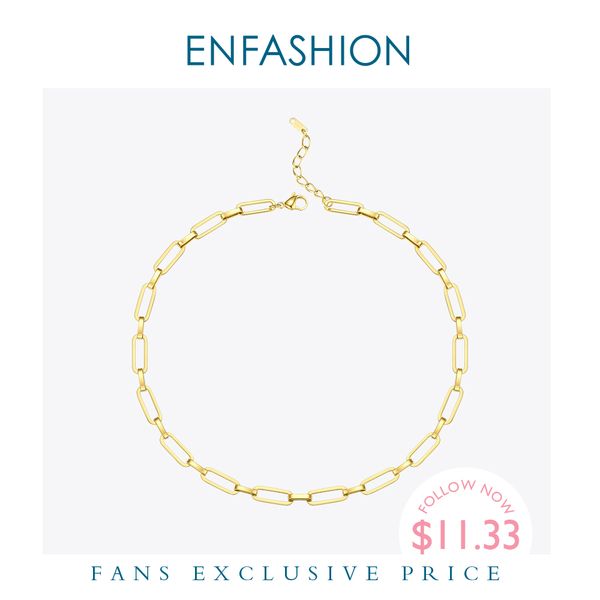 enfashion punk link chain choker necklace women gold color stainless steel necklaces femme fashion jewelry friends gifts p193039 q1121, Silver
enfashion punk link chain choker necklace women gold color stainless steel necklaces femme fashion jewelry friends gifts p193039 q1121, Silver