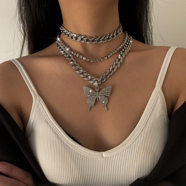 fashion trendy ins designer luxury diamond zirconia rhinestone 3d butterfly statement choker necklace for woman multi layer gold silver, Golden;silver
fashion trendy ins designer luxury diamond zirconia rhinestone 3d butterfly statement choker necklace for woman multi layer gold silver, Golden;silver
