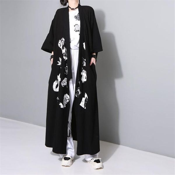 2020 spring new women japanese style hand-paint maxi trench harakuku printed open stitch cardigan long coat fashion overcoat, Tan;black
2020 spring new women japanese style hand-paint maxi trench harakuku printed open stitch cardigan long coat fashion overcoat, Tan;black