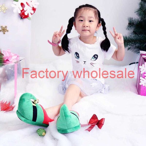 2020 christmas slipper couple kids family warm winter slippers comfortable soft thicken lovely home slipper indoor festival shoe, Black