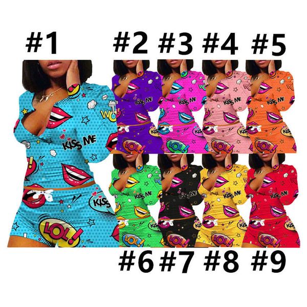 women designer clothes lips printed long-sleeved t shirt shorts two pieces set home wear plus size fashion casual sport suits f112503, White
women designer clothes lips printed long-sleeved t shirt shorts two pieces set home wear plus size fashion casual sport suits f112503, White