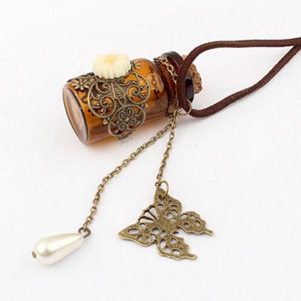 chains 1pc vintage butterfly flower pendant wishing glass bottle leather necklace gift, Silver
chains 1pc vintage butterfly flower pendant wishing glass bottle leather necklace gift, Silver
