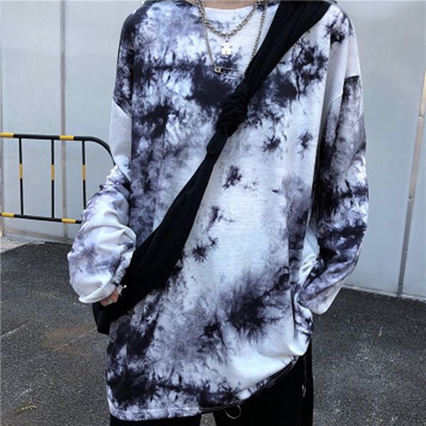 block tie dye print long sleeve pullover korean streetwear harajuku punk hip hop spring t shirt tee t-shirt loose top, White
block tie dye print long sleeve pullover korean streetwear harajuku punk hip hop spring t shirt tee t-shirt loose top, White