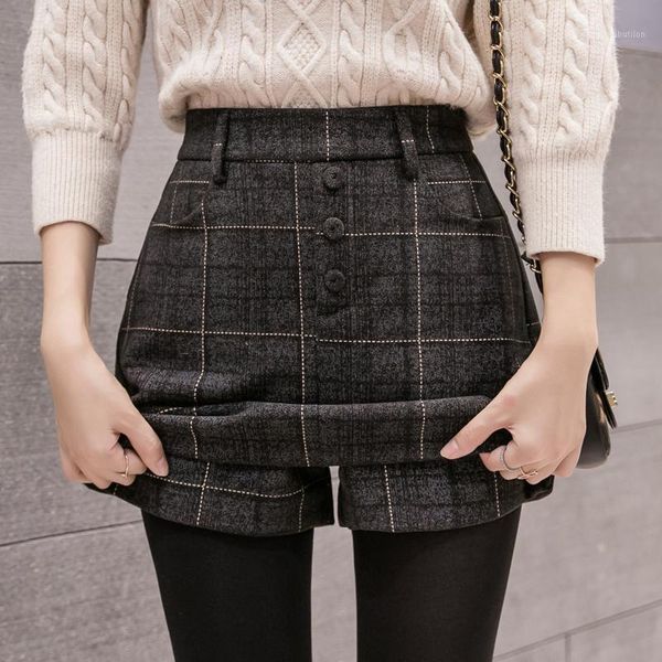 women's shorts fashion winter plaid wool women high waist wide leg woolen ladies elegant office work booty skirt femme1, White;black
women's shorts fashion winter plaid wool women high waist wide leg woolen ladies elegant office work booty skirt femme1, White;black