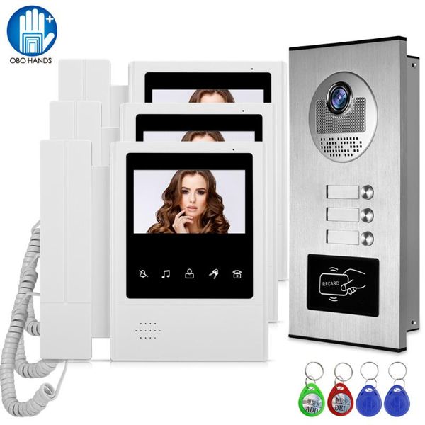4.3" video doorbell intercom system wired door phone monitor with rfid outdoor call panel camera for multi-apartments/families
4.3" video doorbell intercom system wired door phone monitor with rfid outdoor call panel camera for multi-apartments/families