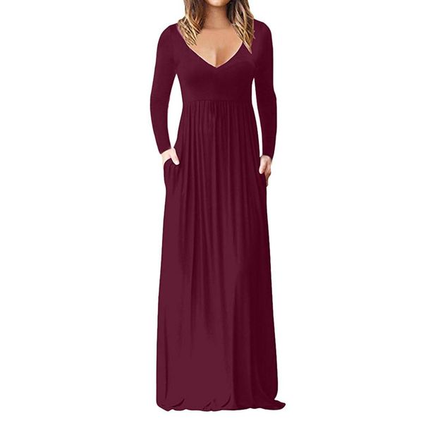 v-neck pocket long-sleeved dress mopping skirts size xl, Black;pink 
v-neck pocket long-sleeved dress mopping skirts size xl, Black;pink
