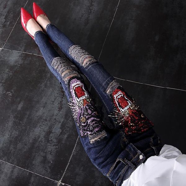 2020 новые прибытие bling sequins tiger holes floral preppy peap denim джинсовые штаны, леди студенты олёс уличные повседневные джинсы, Blue
2020 новые прибытие bling sequins tiger holes floral preppy peap denim джинсовые штаны, леди студенты олёс уличные повседневные джинсы, Blue