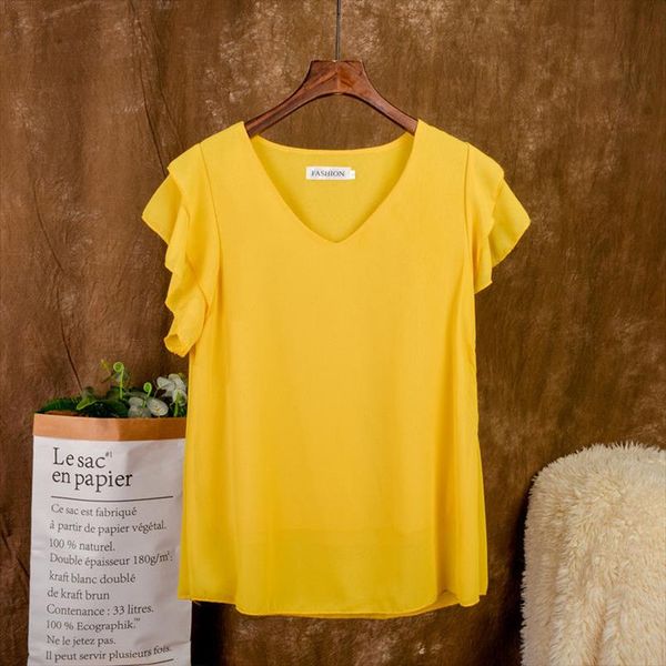 fashion brand short sleeve womens blouse summer new chiffon shirt sheer v neck casual blouse plus size 5xl loose female, White
fashion brand short sleeve womens blouse summer new chiffon shirt sheer v neck casual blouse plus size 5xl loose female, White
