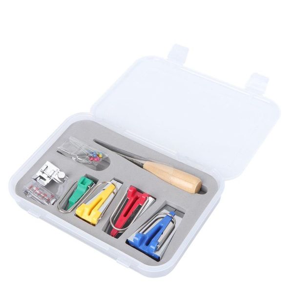 sewing notions & tools box of binding snap on foot bias tape maker awl pin set quilting diy apparel tool, Black
sewing notions & tools box of binding snap on foot bias tape maker awl pin set quilting diy apparel tool, Black