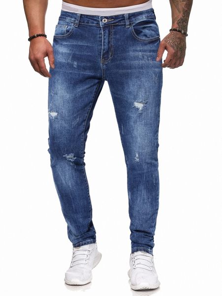 men ripped frayed cat scratch skinny jeans n2el#, Blue 
men ripped frayed cat scratch skinny jeans n2el#, Blue