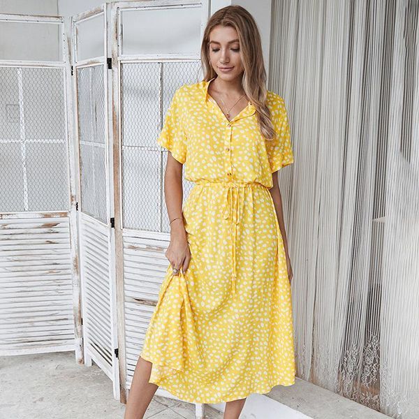 fashion summer dress women 2021 polka dot print high waist vintage a-line dress elegant single-breasted boho midi long dresses, Black;gray
fashion summer dress women 2021 polka dot print high waist vintage a-line dress elegant single-breasted boho midi long dresses, Black;gray