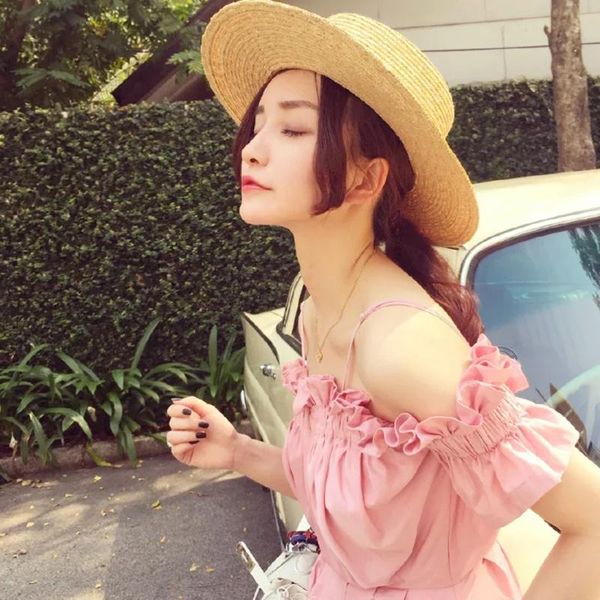 wide brim hats summer women's beach hat fashion side female casual panama lady classic flat bowknot straw sun women fedora, Blue;gray
wide brim hats summer women's beach hat fashion side female casual panama lady classic flat bowknot straw sun women fedora, Blue;gray