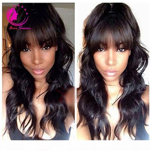 loose wave human hair wig bleached knots full lace wigs brazilian malaysian medium size lace front wgs with full bangs, Black;brown
loose wave human hair wig bleached knots full lace wigs brazilian malaysian medium size lace front wgs with full bangs, Black;brown