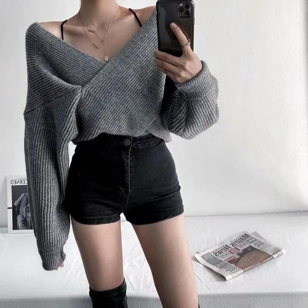 gagarich elegant women sweater korean chic autumn winter v-neck pullovers cross slimming all-match thick bat sleeve pullov, White;black
gagarich elegant women sweater korean chic autumn winter v-neck pullovers cross slimming all-match thick bat sleeve pullov, White;black
