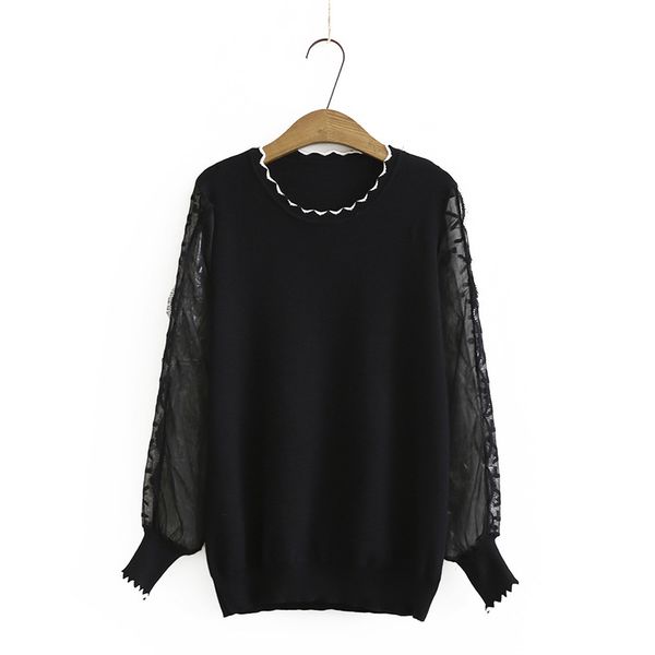 size plus black long sleeved sleeveless sleeves outerwear fashion stretchable fine pullovers go4i, White;black
size plus black long sleeved sleeveless sleeves outerwear fashion stretchable fine pullovers go4i, White;black