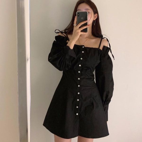 casual dresses gothic dress women vintage off shoulder spaghetti strap mini plus size 4xl black for female clothes 2021, Black;gray
casual dresses gothic dress women vintage off shoulder spaghetti strap mini plus size 4xl black for female clothes 2021, Black;gray