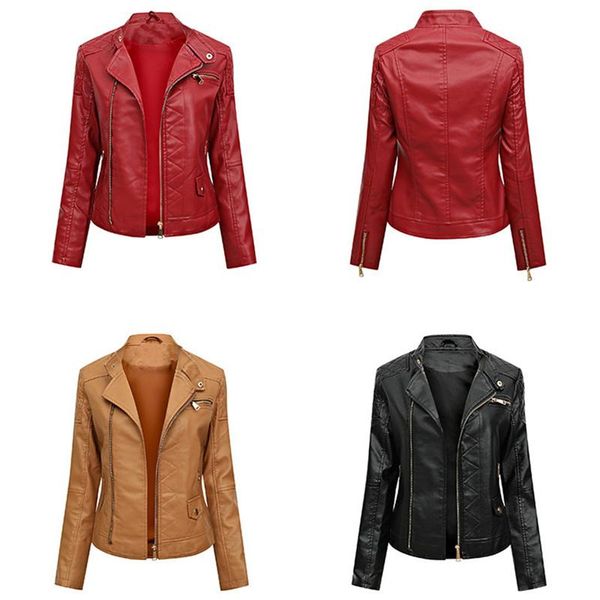 women's jackets loose pu faux leather jacket women classic moto biker autumn winter lady basic coat plus size outerwear, Black;brown
women's jackets loose pu faux leather jacket women classic moto biker autumn winter lady basic coat plus size outerwear, Black;brown