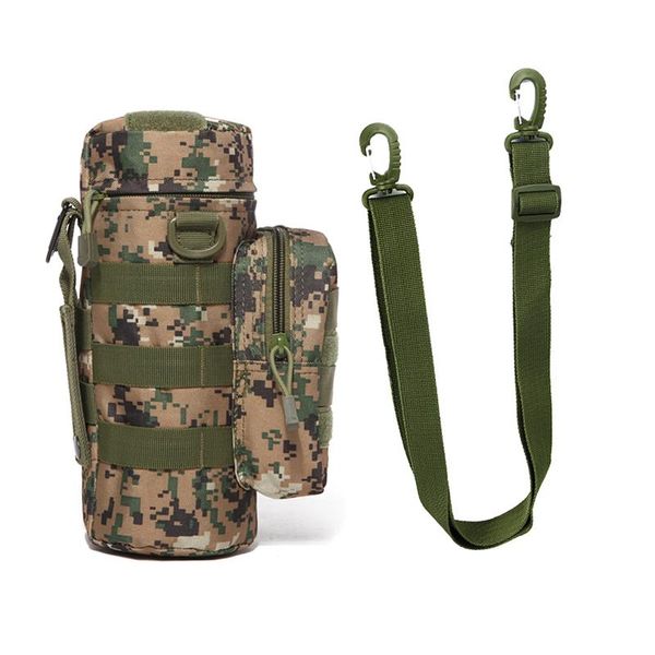 Portable Water Bottle Pouch Molle Camping Kettle Bags For Backpack Vest Belt Travel Cycling Hiking Accessories New Nylon