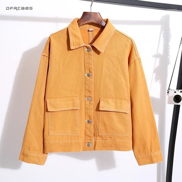 candy color vintage women jean jacket for pocket autumn streetwear long sleeve oversized denim coats female1, Black;brown
candy color vintage women jean jacket for pocket autumn streetwear long sleeve oversized denim coats female1, Black;brown