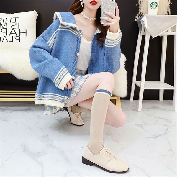 2021 new sea goalie women's sweater autumn and winter lazy sweet korean school mesh style cardigan tide 80r7, White;black
2021 new sea goalie women's sweater autumn and winter lazy sweet korean school mesh style cardigan tide 80r7, White;black