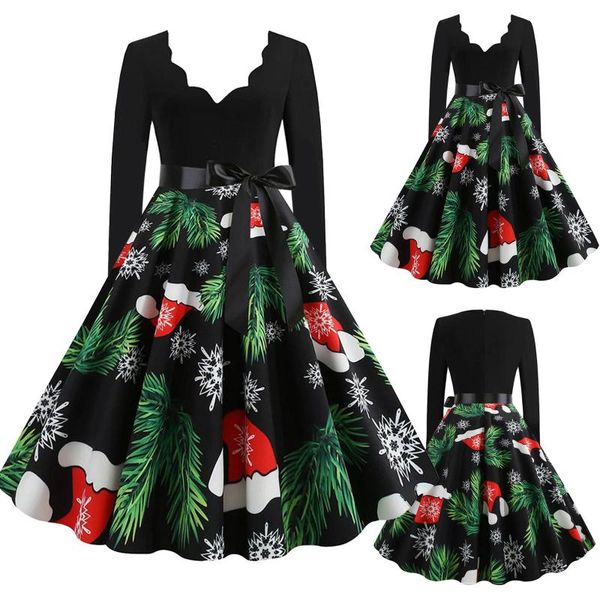 40# vintage christmas dress women winter v neck xmas party dress long sleeve elegant a-line dresses pinup vestidos femme, Black;gray
40# vintage christmas dress women winter v neck xmas party dress long sleeve elegant a-line dresses pinup vestidos femme, Black;gray