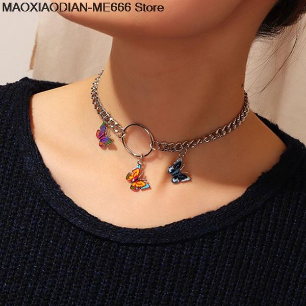 chokers european style jewelry ladies colorful butterfly necklaces women thick clavicle chain loop choker necklace for girls, Golden;silver
chokers european style jewelry ladies colorful butterfly necklaces women thick clavicle chain loop choker necklace for girls, Golden;silver